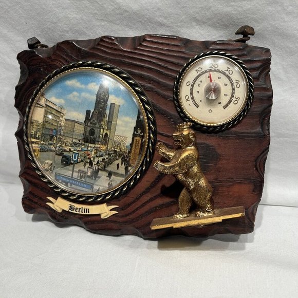 Unbranded Other - Vintage Berlin Wooden Antique Era Bubble Glass Wall Hanging Souvenir ￼￼